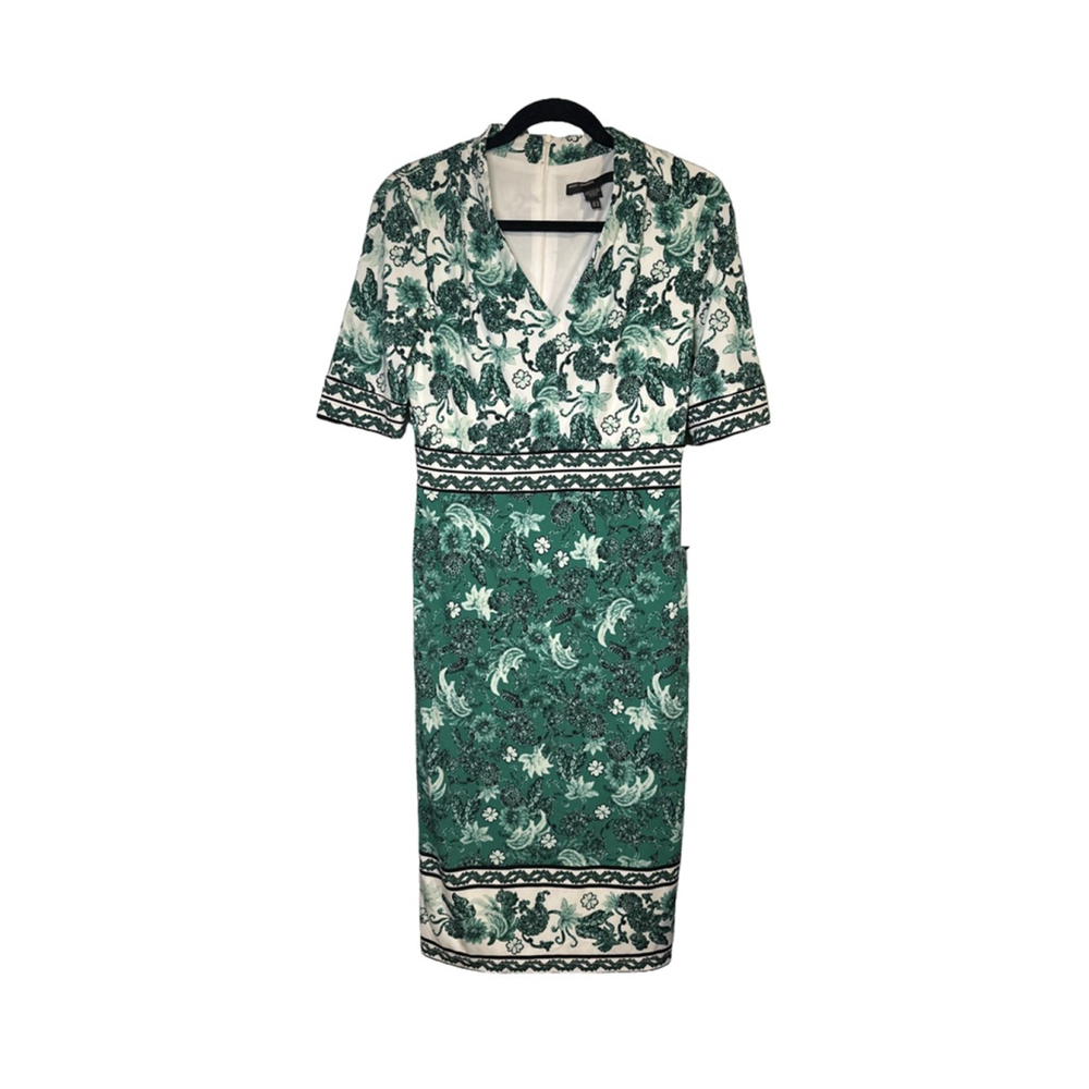 NWT MAGGY LONDON Size 6 Emerald Floral Print Midi Dress